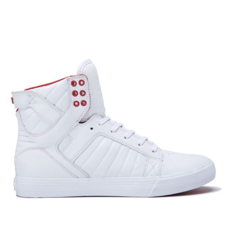 Supra Skytop Mens High Tops Shoes White UK 17RPL